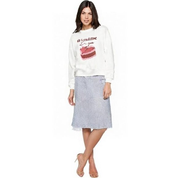 Strange Daze White Crewneck Sweatshirt Heart Cake Graphic NEW LARGE - Picture 5 of 5